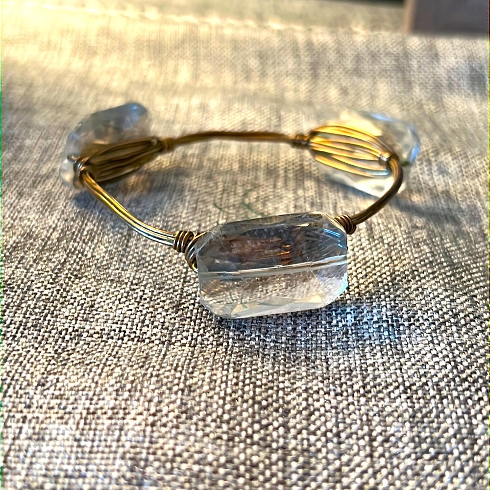 Clear crystal stone bangle bracelet.